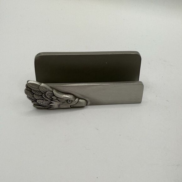 Pewter Eagle Memo Pad Holder And Card Holder - Picture 6 of 8
